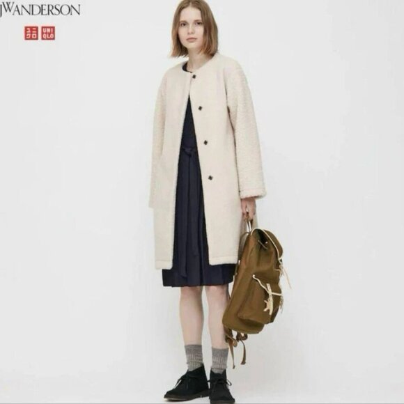 JW Anderson x Uniqlo Women's Sherpa Boa Fleece Belted Jacket- Size Large - Picture 2 of 15
